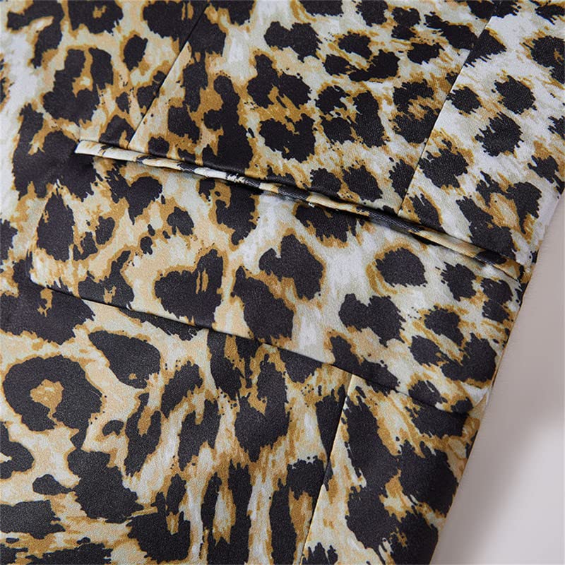 Image of Men's Blazers Leopard Print Notched Lapel Suits Slim Fit Sequins Tuxedo Stylish Sport Coats Jackets