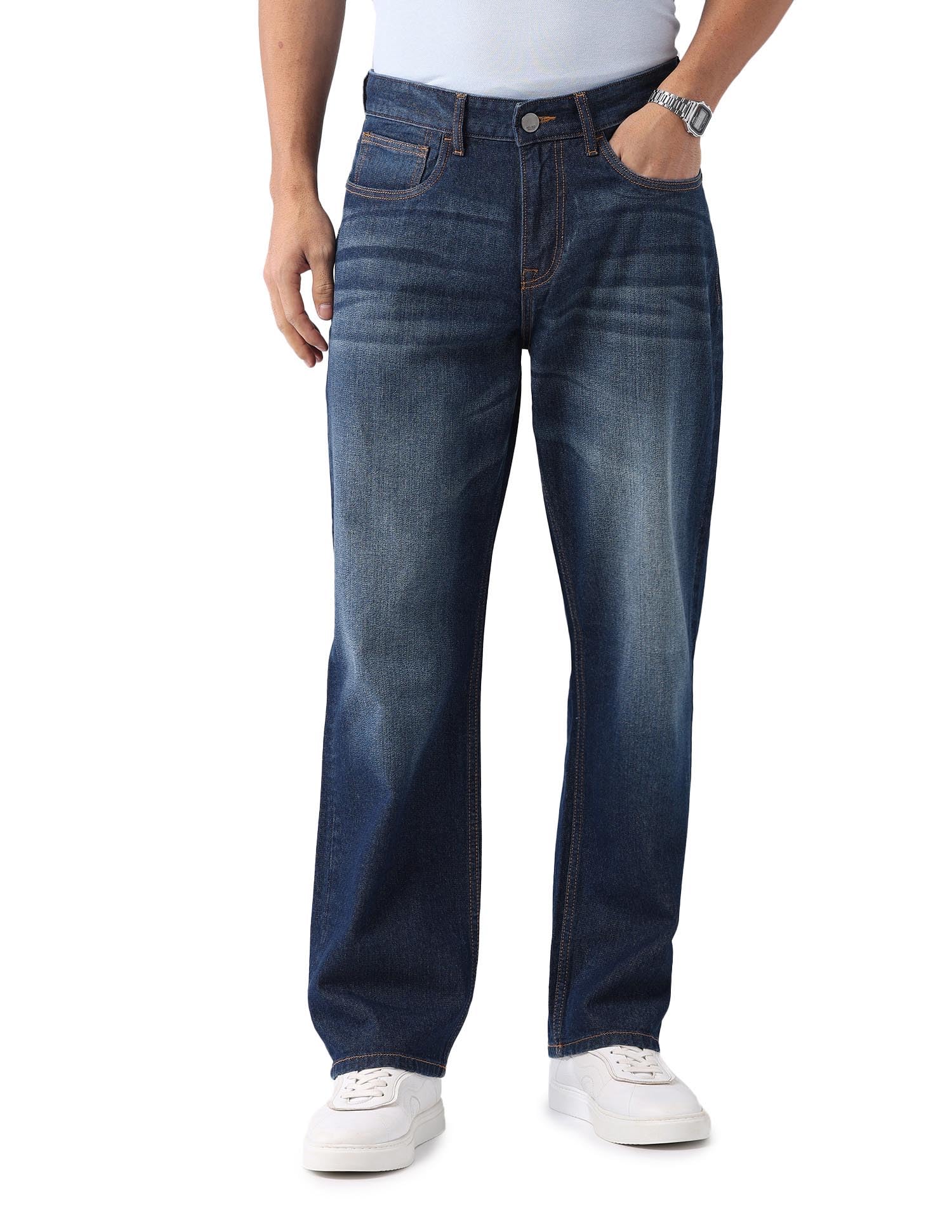AD by Arvind Blue Baggy Fit Mid Rise Jeans-picture-12