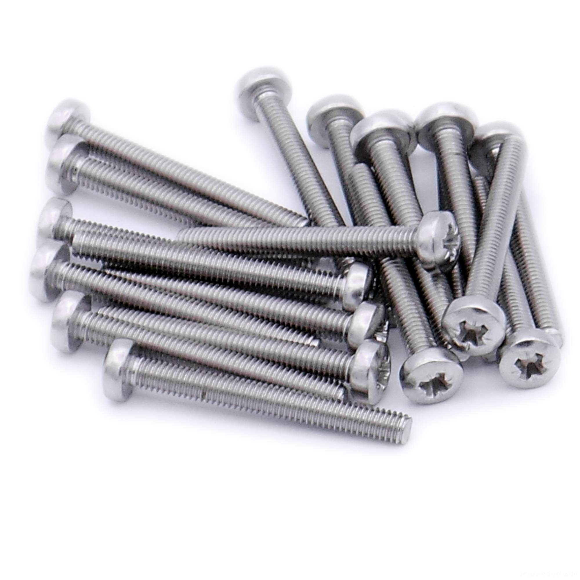 Singularity Supplies Silver M4 (4Mm X 20Mm) Pozi Pan Machine Screw (Bolt) - Stainless Steel (A2) (Pack Of 20)