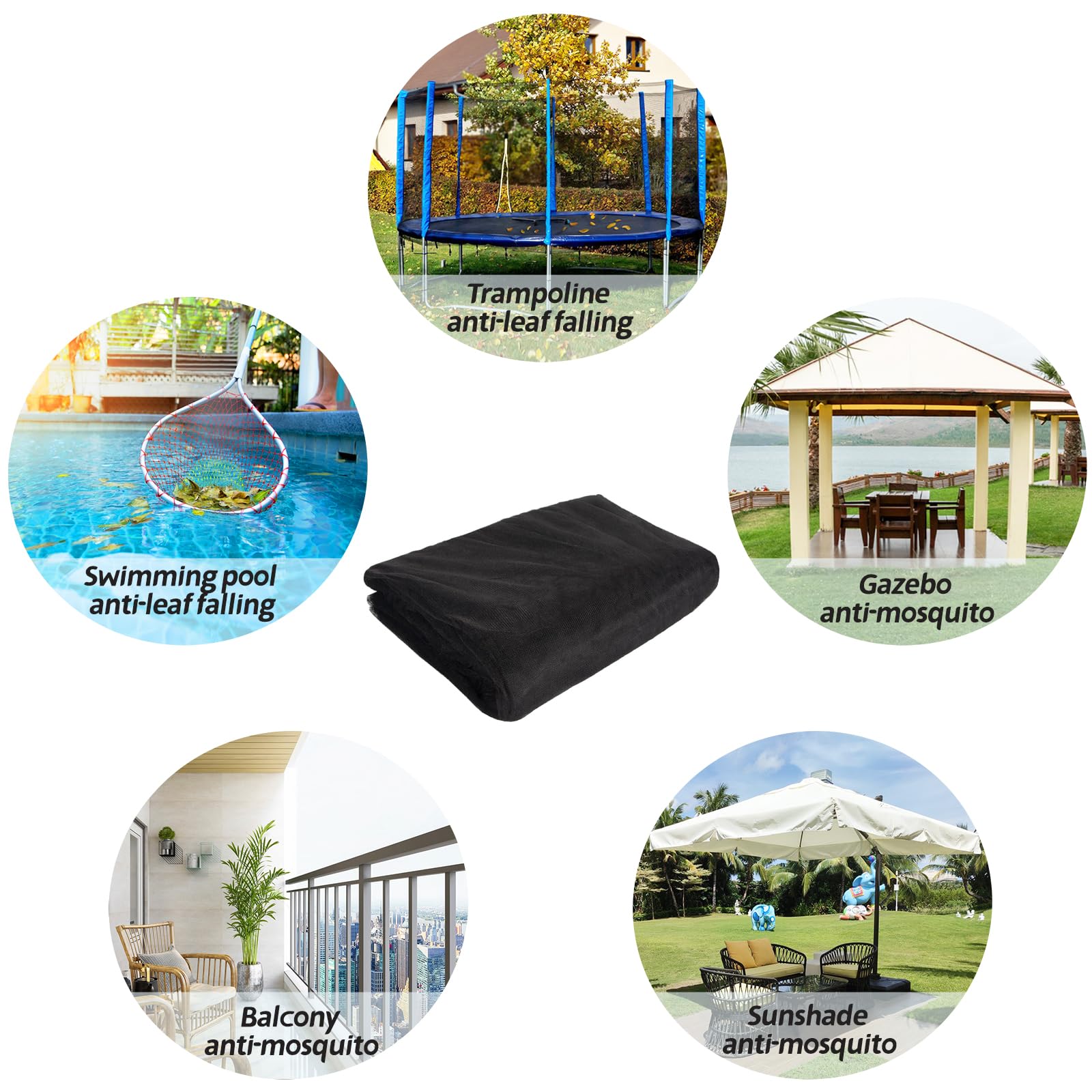Moskitonetz Meterware Insektenschutznetz Feinmaschiges Netz Insektennetz für Outdoor Terrasse, Balkon, Pavillon, Camping- Gegen Insekten Mücke Fliege Vogel(Schwarz, 3m X 10m)