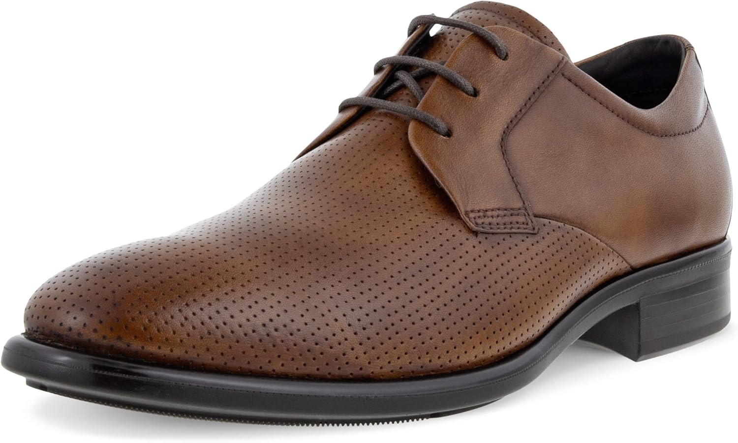 ECCO Men's CITYTRAY Perforated Toe Oxford, Amber, 12-12.5