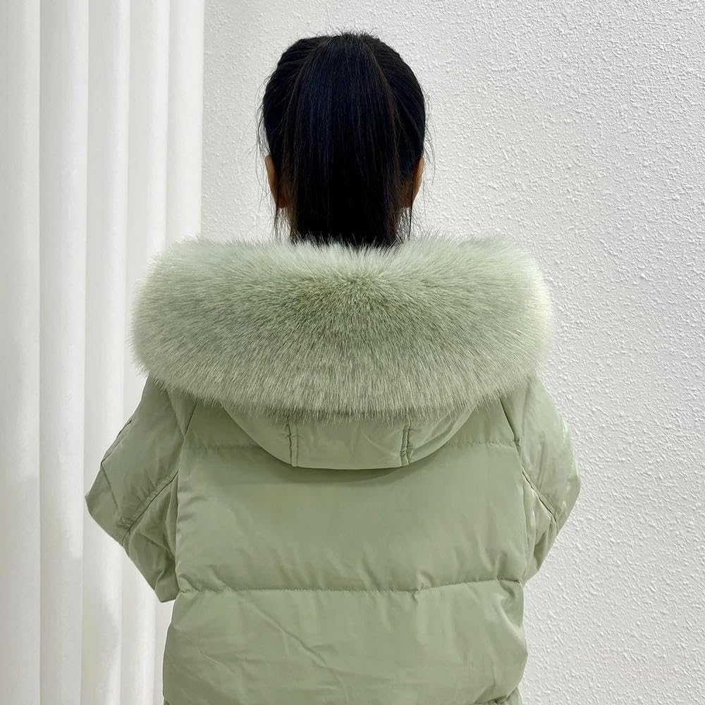 LOUKEKE 1PC Faux Fox Fur Collar Winter Fake Fur Scarf Shawls Furry Fur Hood Trims Jacket Fur Scarves