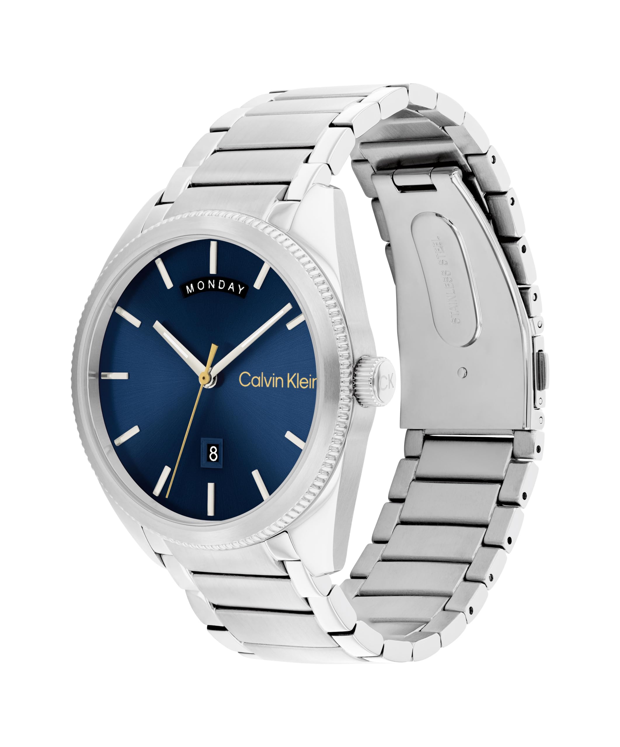 Calvin Klein Analog Quarzuhr für Herren Kollektion Progress mit Edelstahlarmband