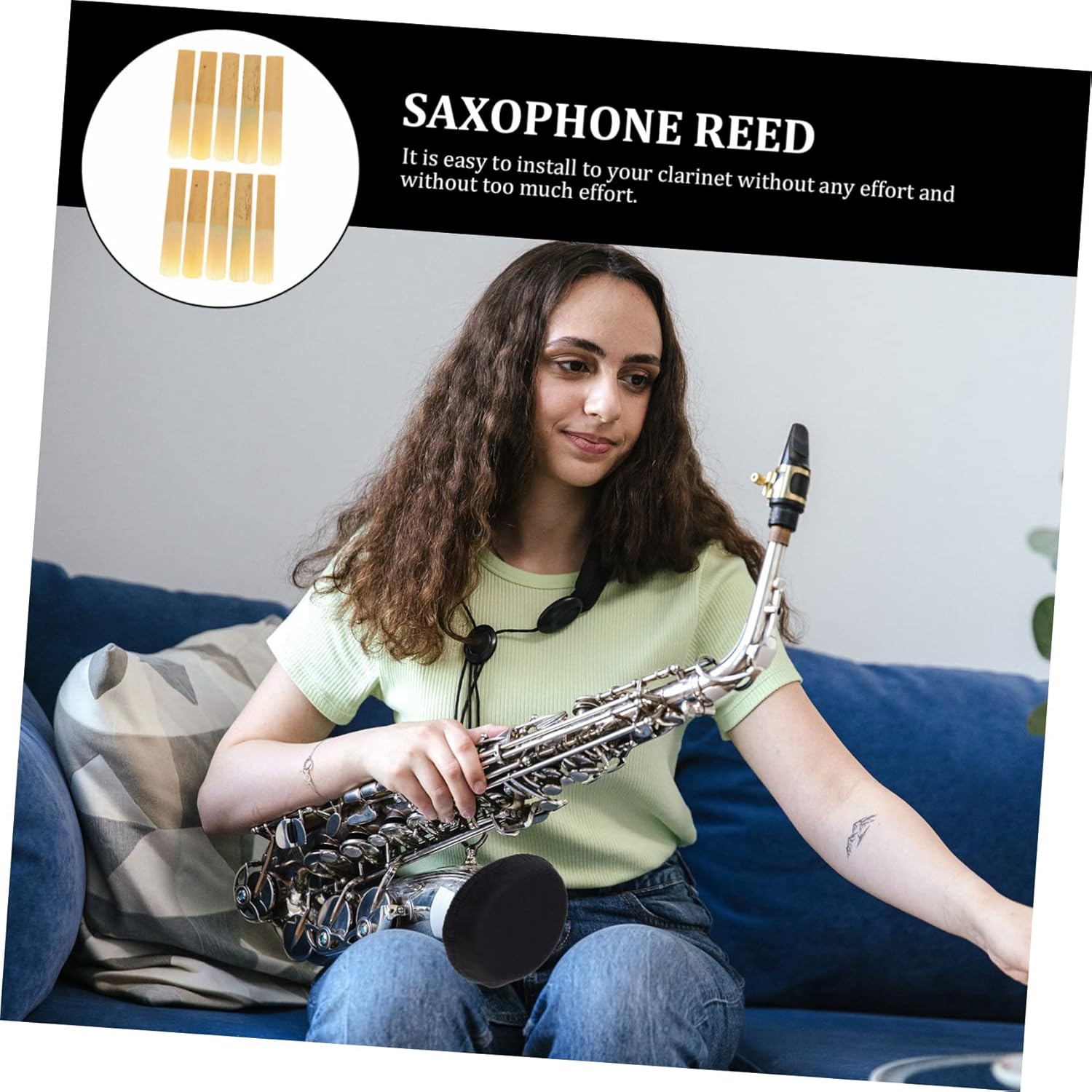 50pcs Clarinet Reeds for Clarinet and Saxophone Strength Woodwind Accessories Easy Installation Tone for Beginners and Professionals