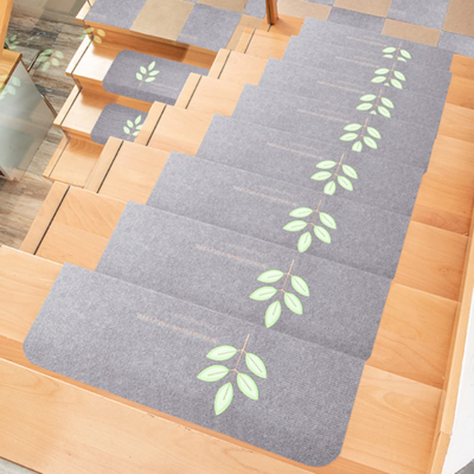 Alfombra antideslizante de escalera luminosa para evitar caídas en escalones oscuros