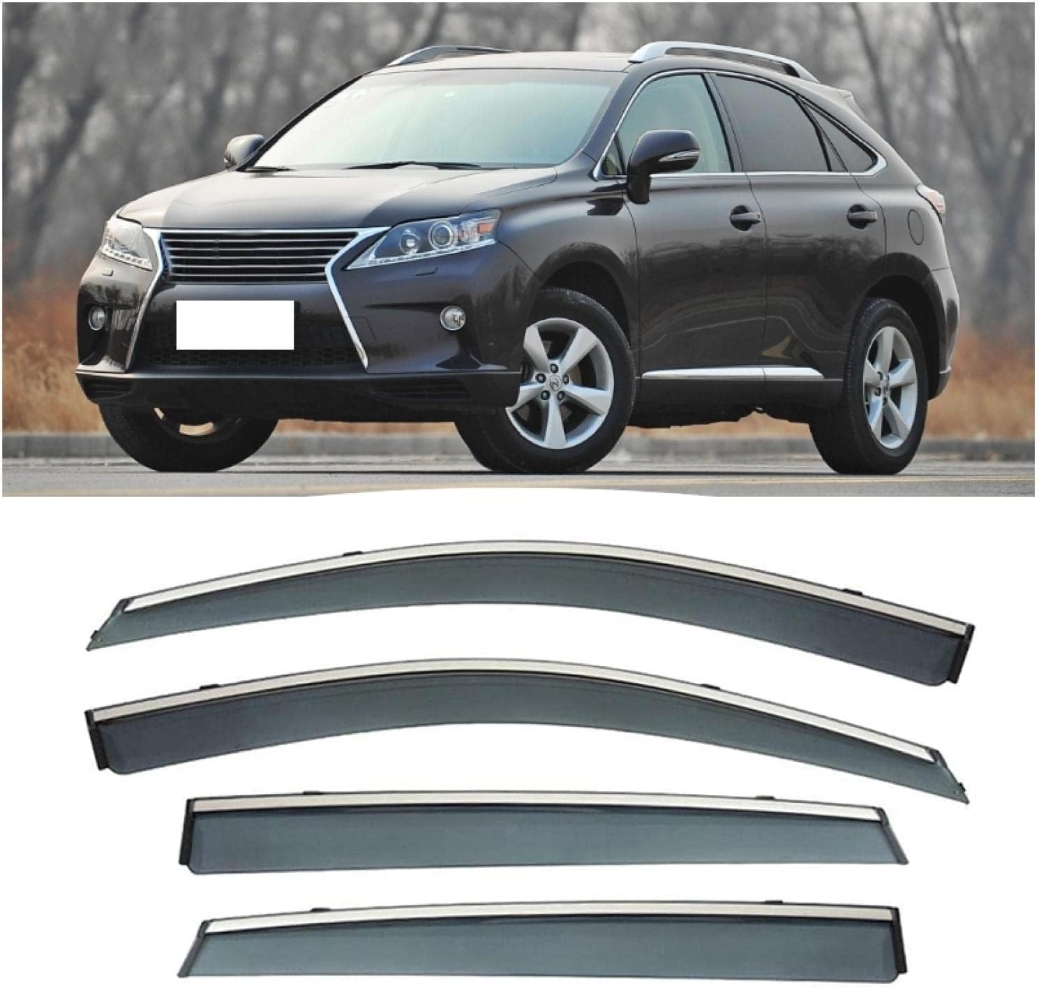 PANXUC Car Wind Deflectors for Lexus RX270 2009-2014, Side Window Wind Rain Deflector Window Visor Sun Rain Guard Smoke Guards