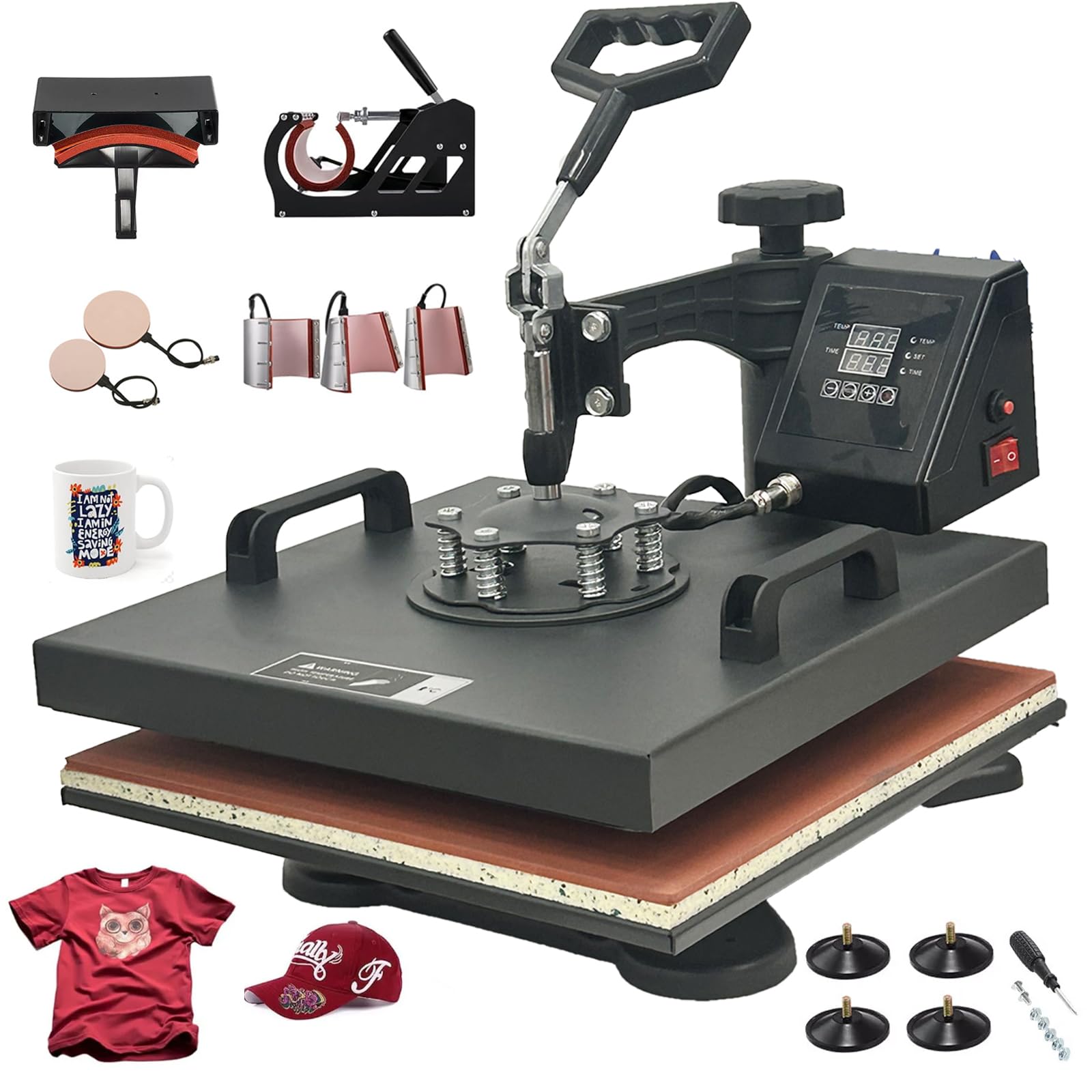 Presse à chaleur rotative à 360 degrés multifonction 30x38 cm pour gobelet