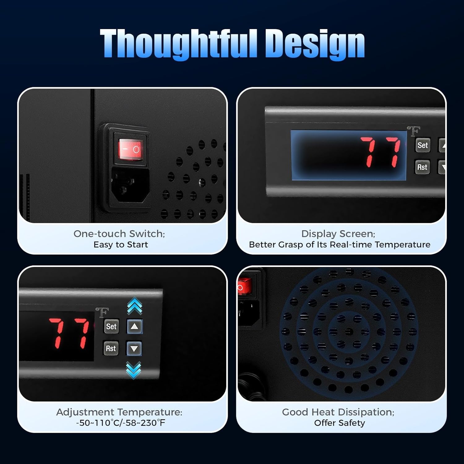 Aquarium Chiller 15gal, 1/10 HP Water Chiller for Hydroponics, Fast Cooling Shrimp Tank Machine, with Compressor Refrigeration, for Fish Tank, Axolotl, Coral Reef, Complete Fittings