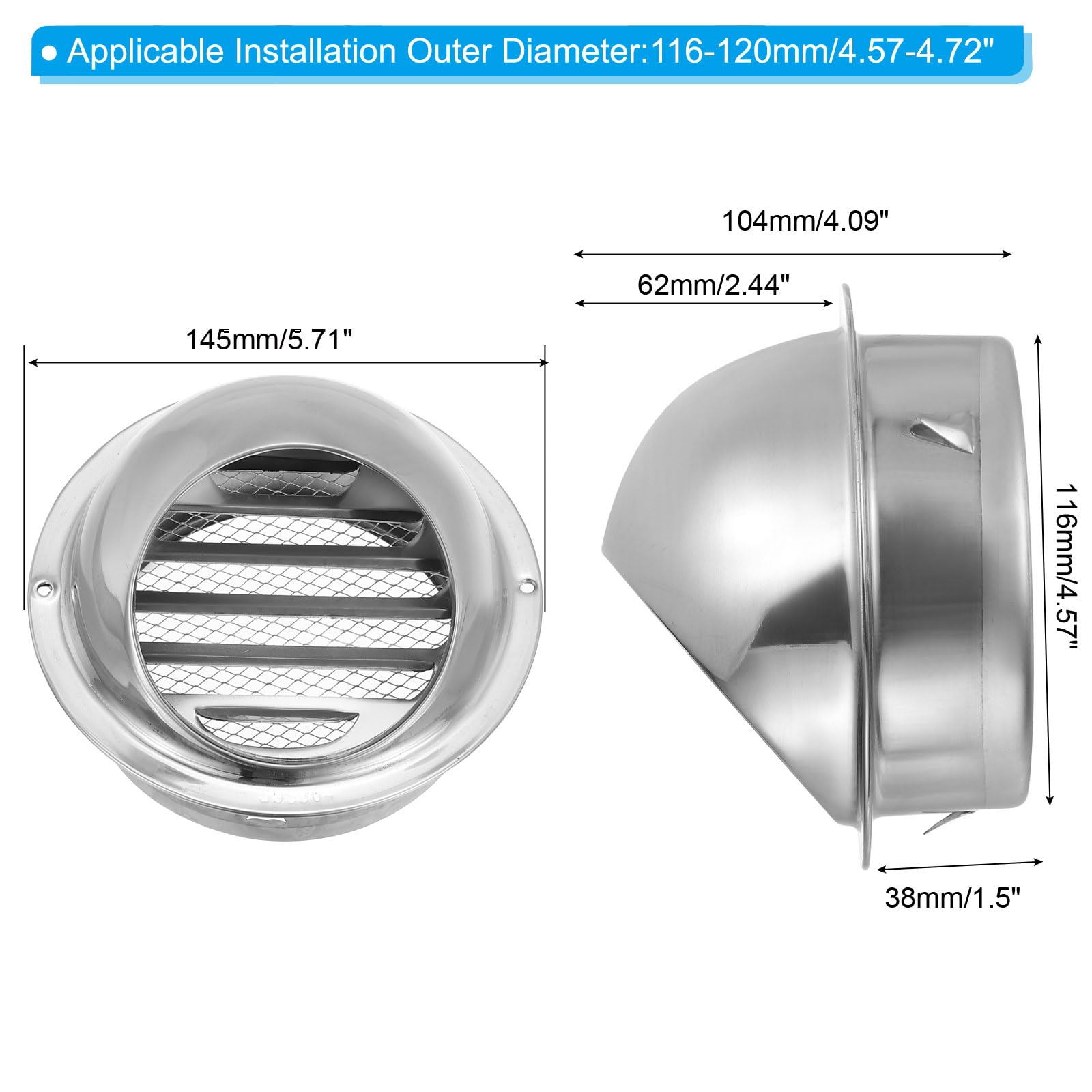 PATIKIL Exhaust Air Vent Cover 4.7 Inch - Image 2