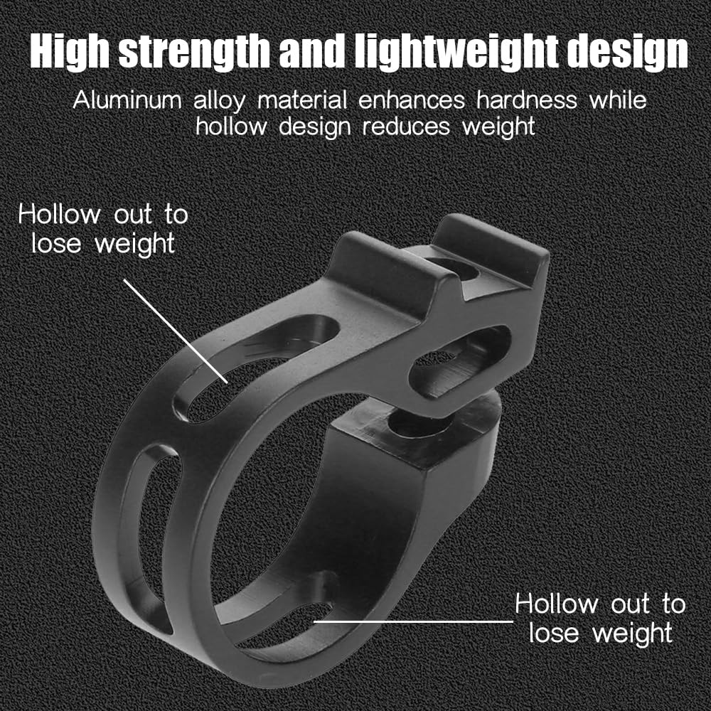 Collier De Serrage Alliage Aluminium Pour Levier Vitesse Vélo – 22.2 Mm, Avec Boulons, Couleur Noir/rouge - 5