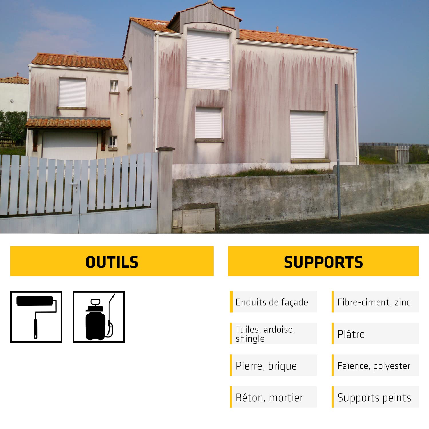 SIKA - Traitement algicide et fongicide renforcé anti-traces rouges - Sikagard 126 Stop Rouge - Nettoyant désincrustant - Elimine algues rouges - Mur - Toiture - Terrasse - Façade - Dallage - 20L
