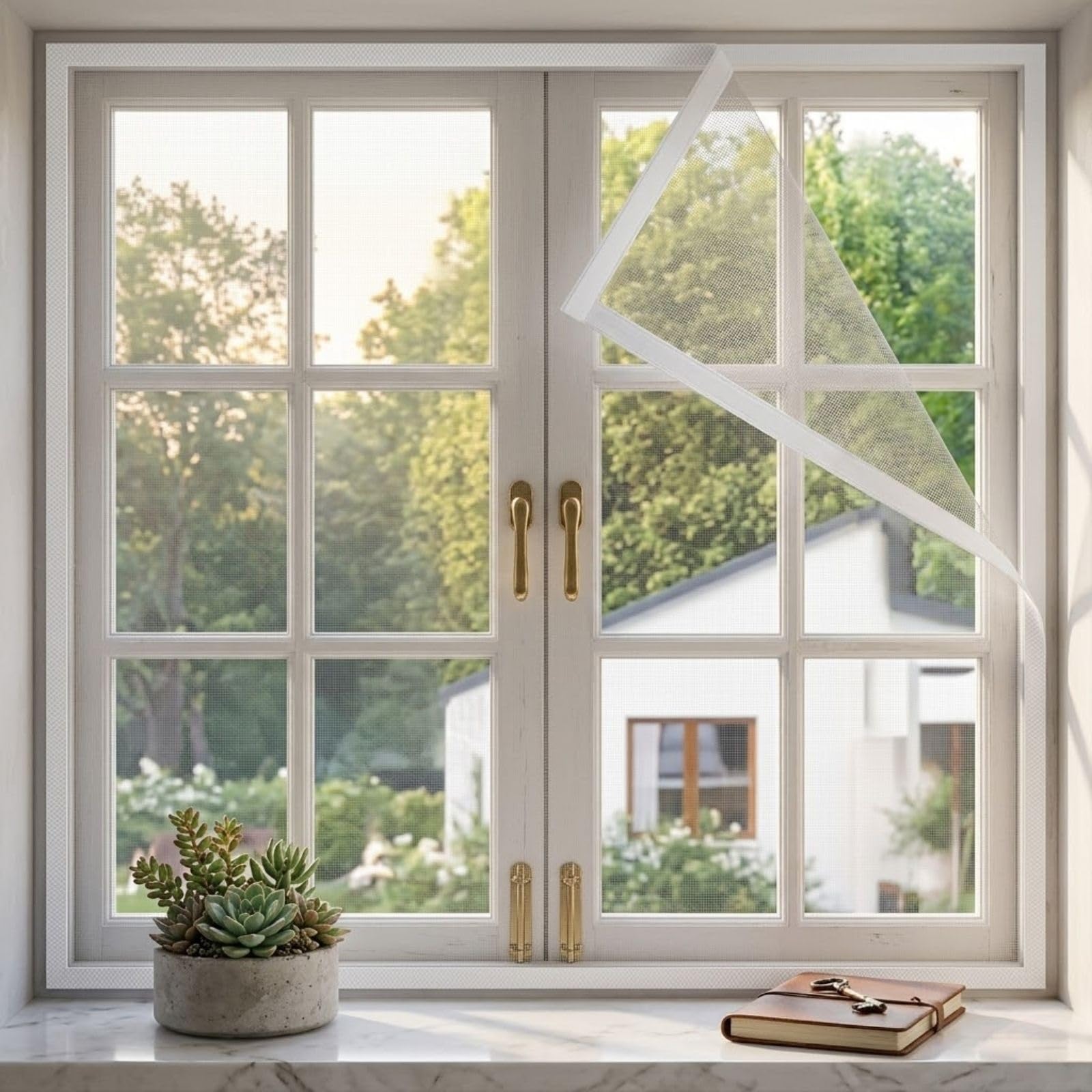 DIY Self Adhesive Fiberglass Screen, 50-200cm, Hook&Loop, Mosquito Pet, White/Black(White,90x210cm)
