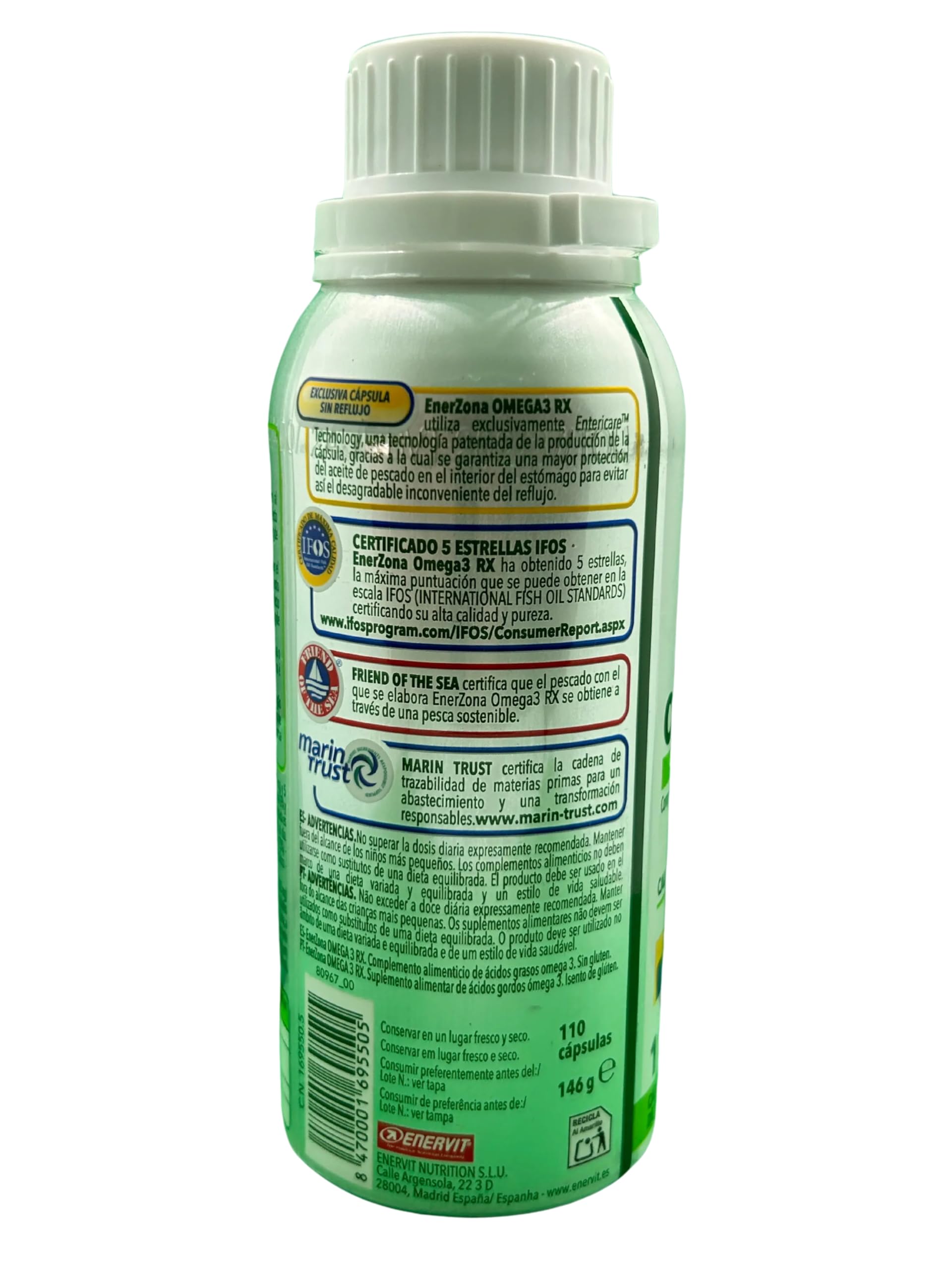 Omega 3 Rx Aceite De Pescado Enerzona - 110 Capsulas