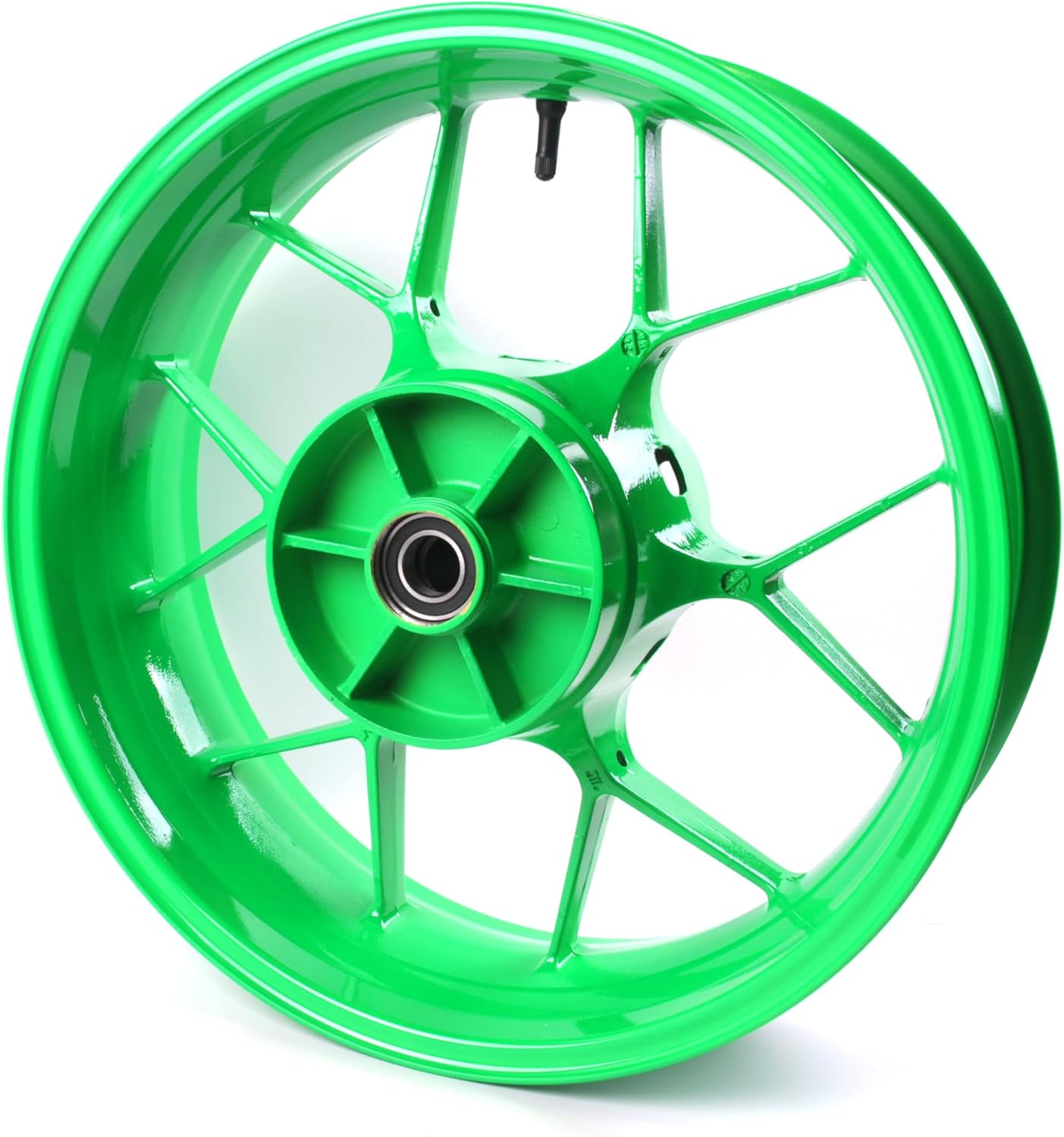 Neon Green Rear Wheel Rim and Brake Disc Rotor Compatible with Honda CBR600RR 2007-2017, Motorcycle Replacement Accessories Parts
