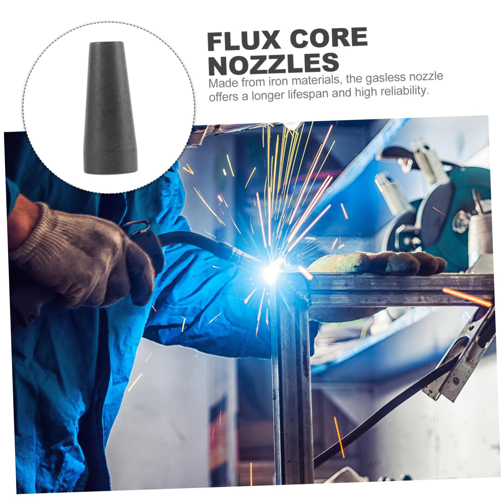 KONTONTY 2pcs Welding Nozzle Tip Welder Nozzles Replacement Flux Core Nozzle Gasless Nozzle Tips Welder Nozzle Tip Welding Gasless Nozzle Welding Parts Welding Accessories Black Iron
