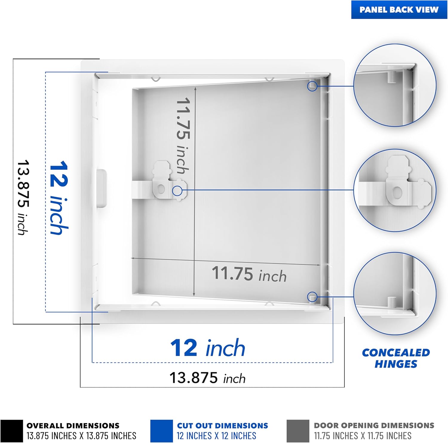 Steel Access Panel - Welded Steel Ceiling Access Panel 16x16, Metal Access Door with Powder-Coated Finish Metal Access Panel for Plumbing, Electrical, Mechanical Access (16" x 16")