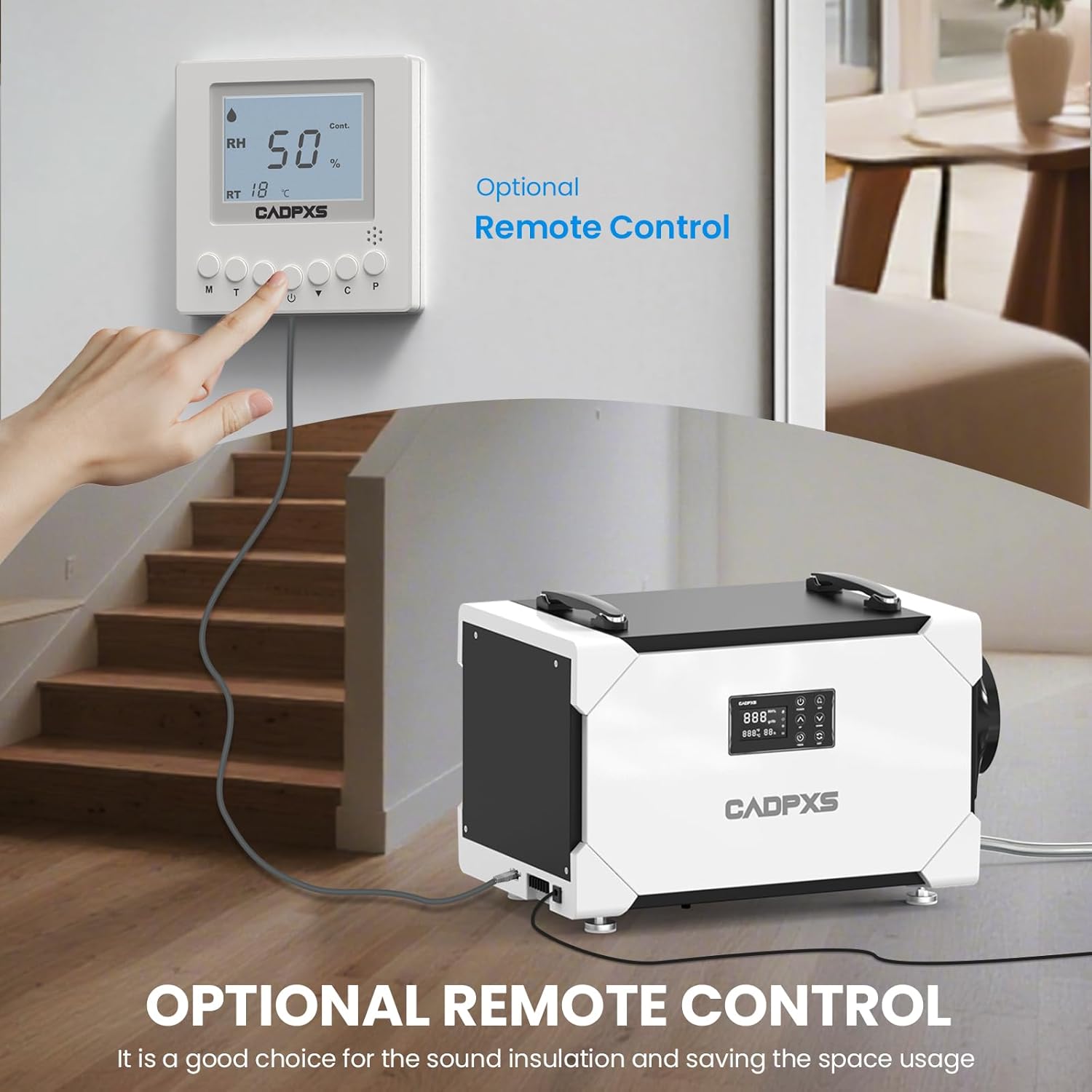 CADPXS Crawl Space Dehumidifier 145 Pint + Remote Controller Bundle, Auto Defrost Commercial Crawlspace Dehumidifier for Basement