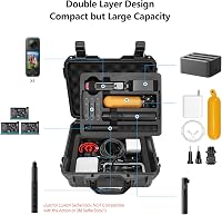 Amazear Kétrétegű Védőtok Szett Insta360 X5/X4 Kamerához - 33W Gyorstöltő, Kijelzővédő, Szélfogó, Nyakpánt, Tisztítókészlet és Vízálló Tok 3