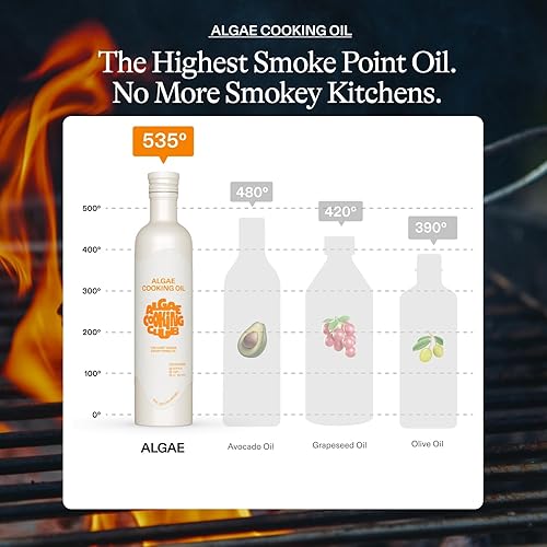 Miniatura 4 de Algae Cooking Club Aceite de cocina de grado chef 100% de algas - Alternativa al aceite de aguacate - Punto de humo alto de 535F - Rico en Omega-9,
