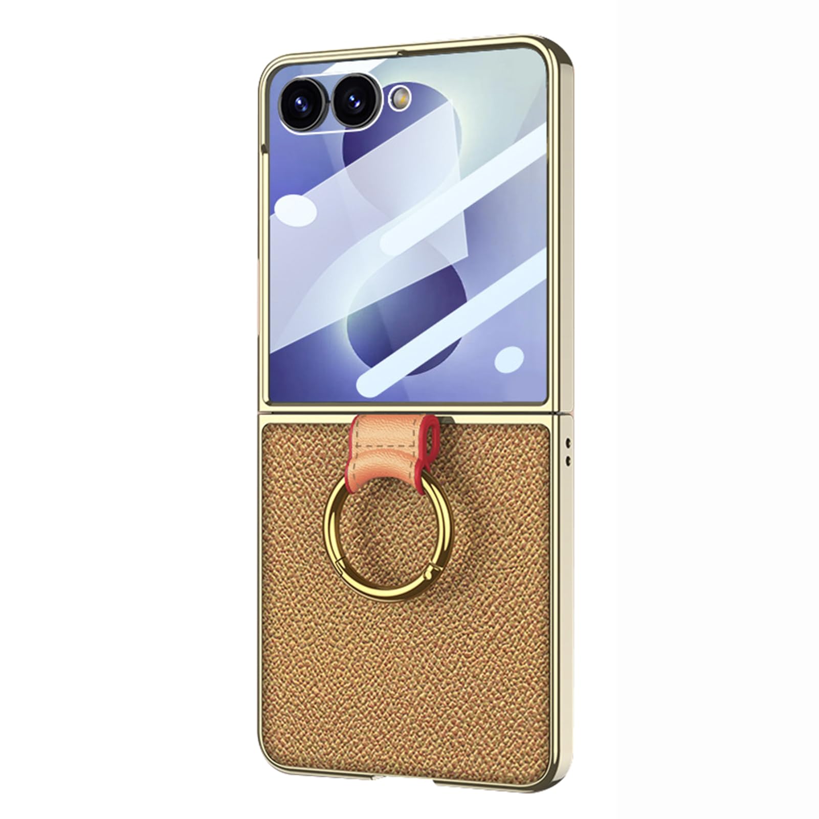 Coque Samsung Galaxy Z Flip 8 anti-rayure avec verre écran et anneau