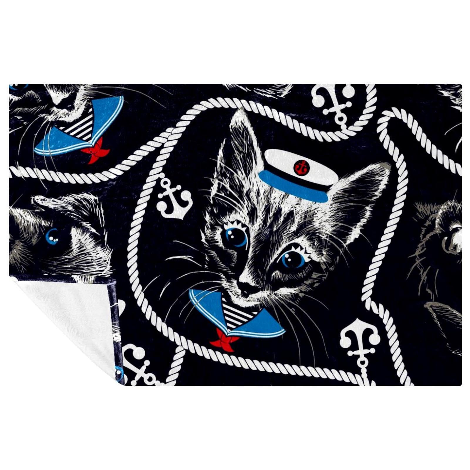 Chapeau de marin chat couverture imprimé ancre douce de qualité supérieure