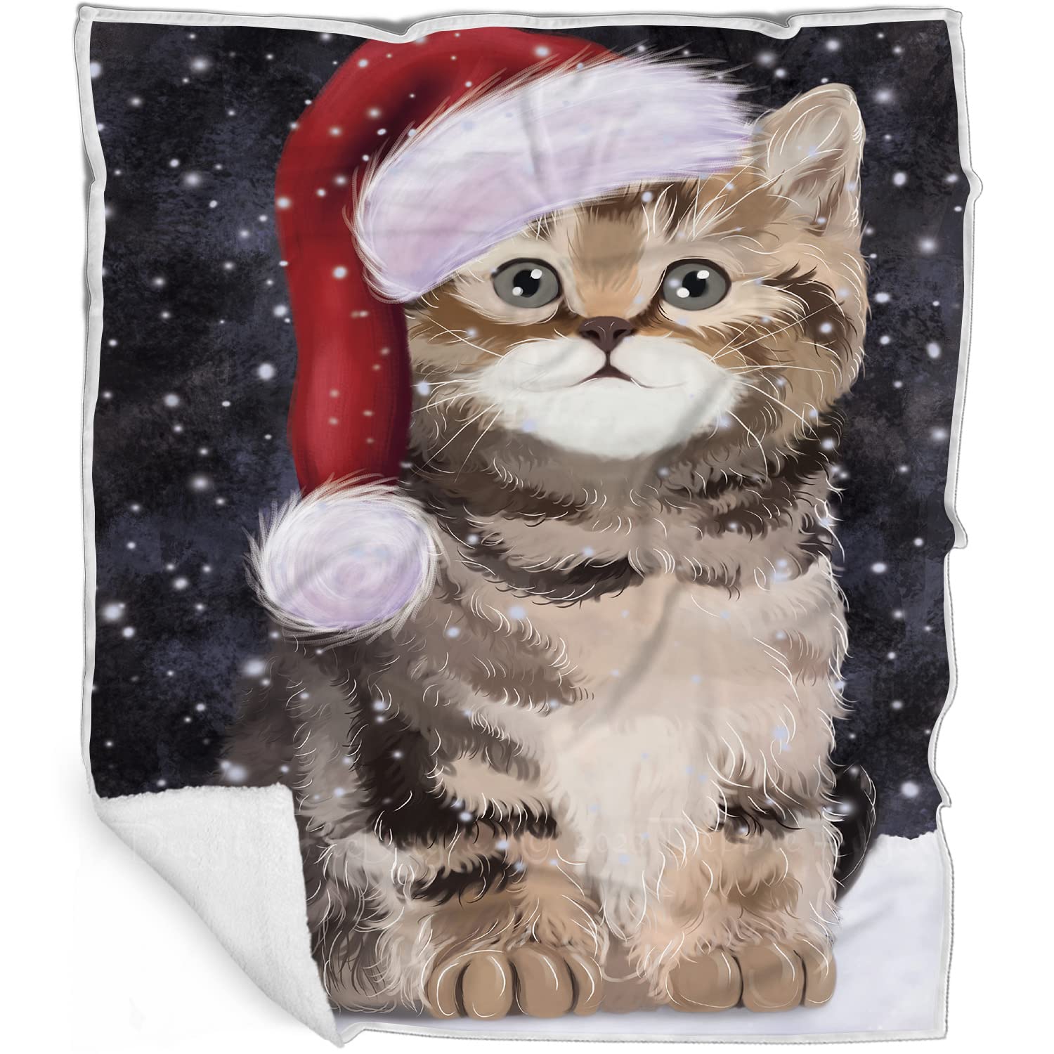 Doggie of the Day British Shorthair Cat Blanket - Let it Snow - Super Soft & Warm Pet Theme for Sofa or Bed, Warm Fleece, Sherpa or Woven Material, BLNKT162611 (30x40 Fleece)