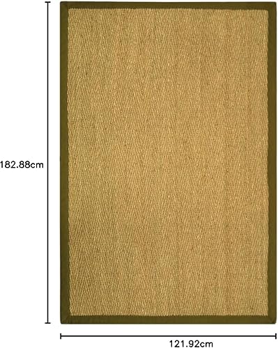 Miniatura 377 de Safavieh Colección de fibra natural NF115P - Alfombra (fibra natural), color gris, Fibras naturales beige, (Natural/Beige),Natural/Negro,Natural