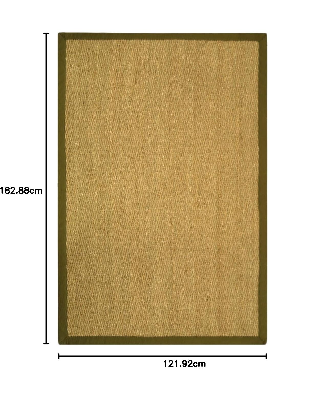 SAFAVIEH Tapis en Fibres Naturelles Salon, Salle à manger, Chambre à coucher - Natural Fiber Collection, Tapis à poil court, Naturel et Olive, 122 X 183 cm