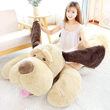 Morismos Puppy Dog Stuffed Animal Soft Plush Dog Pillow Big Plush Toy for Girls Kids (Large-55 Inch)