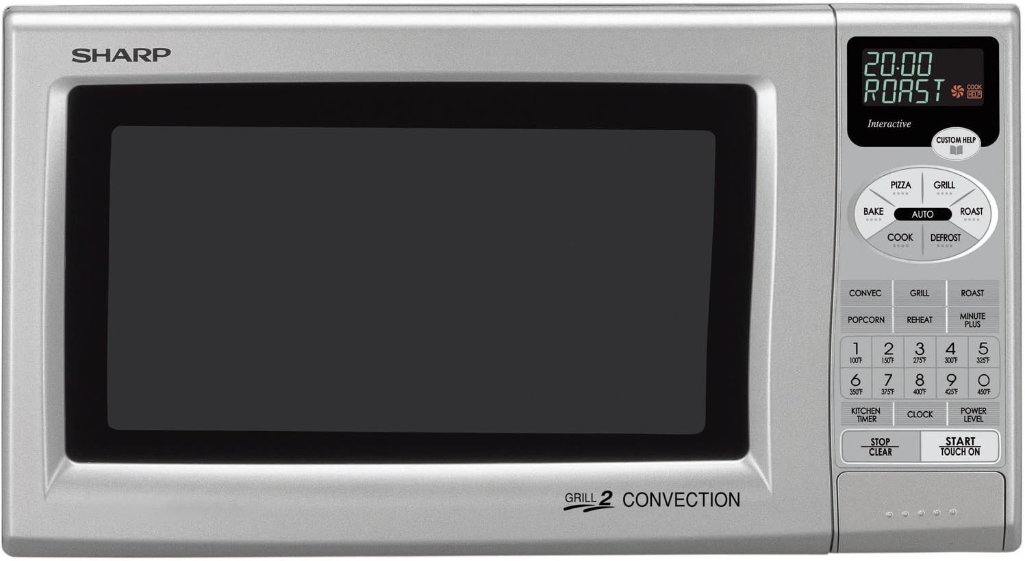 Sharp R-820JS 0.9-Cubic Foot Grill 2 Convection Microwave, Silver