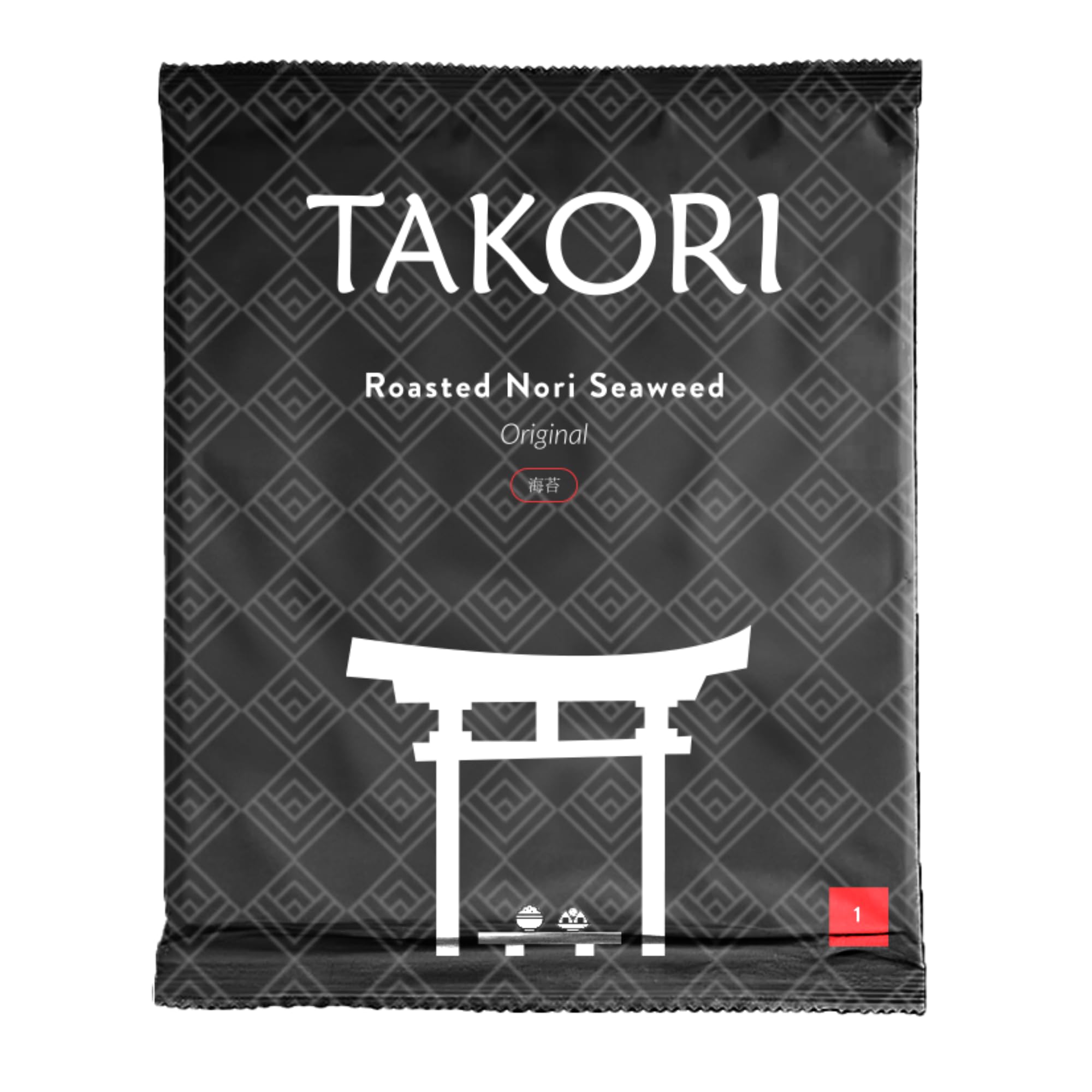 Takori Nori Blätter Original Halb 10x 100 Blatt für Sushi, Maki und Onigiri, gerösteter Nori-Seetang, gleichmäßige Textur, vegan und glutenfrei
