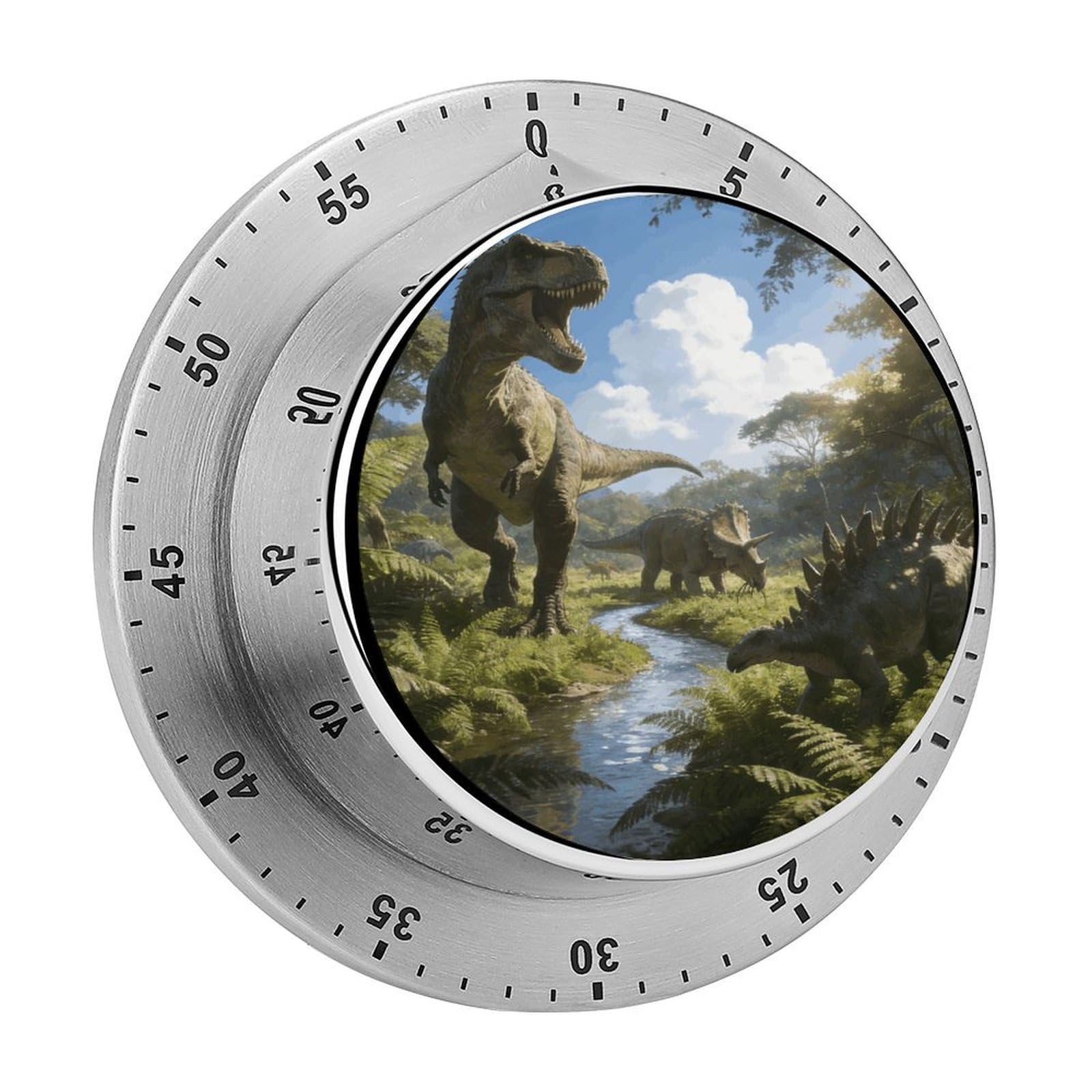 River Valley Beast Timer Exquisite Stainless Steel Body Desk Visual Timer with Loud Alarm 60-Minute Mechanical Countdown Timers Magnetic Backing Cooking Kitchen Timers for Work