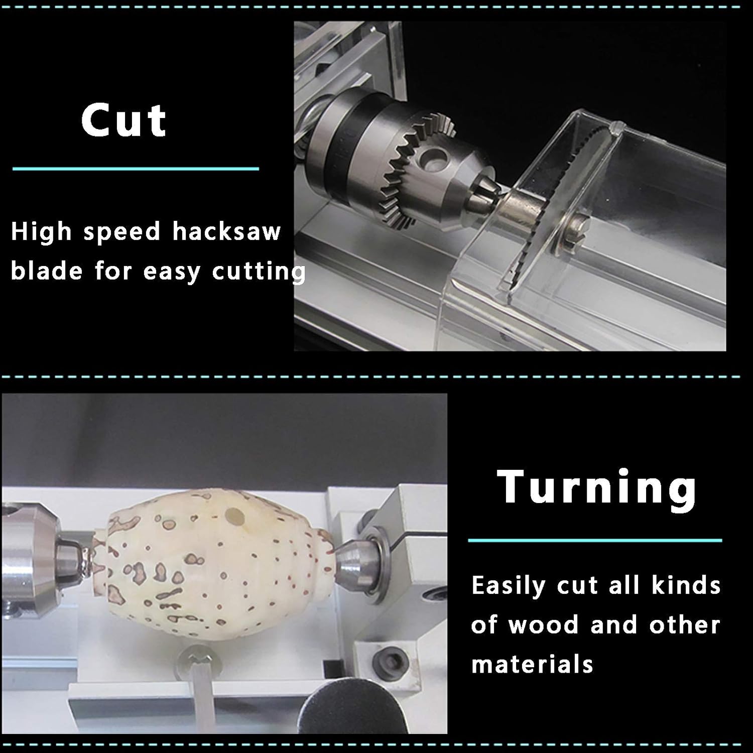 DIY Mini Lathe Beads Polisher Hine, CNC Mini Lathe Tool, High Precision, Adjustable DIY Wood Lathe Milling Set, Engravable, Sandable, Polishable Tools 120W-A (B)
