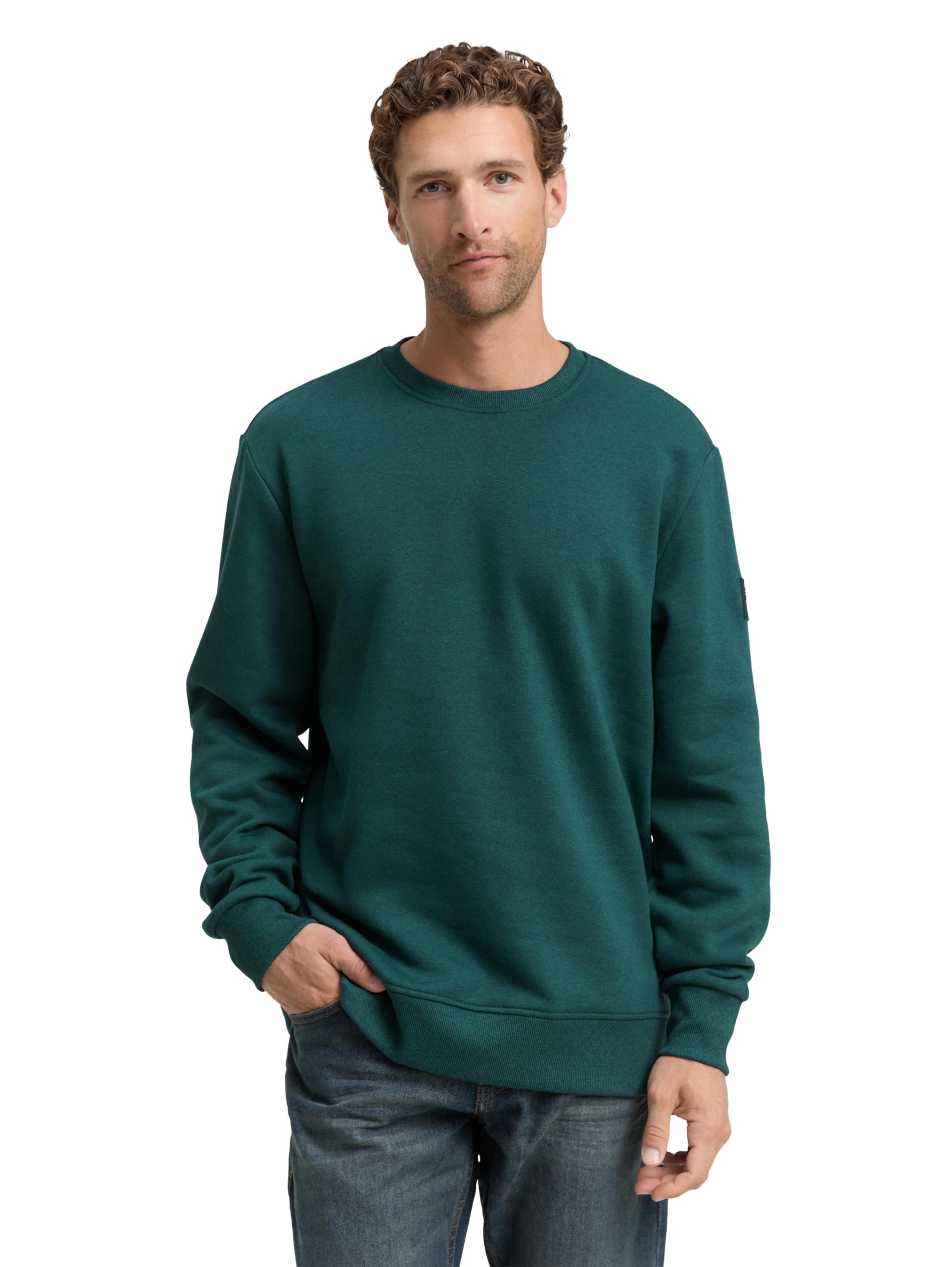 TOM TAILOR Herren 1047803 Sweatshirt in Melange-Optik (1er Pack)