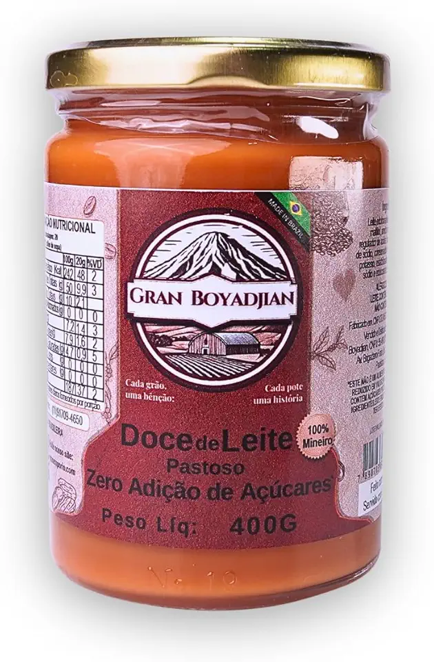 Gran Boyadjian Doce de Leite Zero Açúcar, Pastoso, Fórmula Exclusiva com 95% Leite, Sem Glúten, 400g e 600g