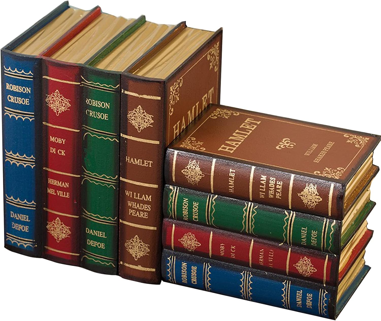 PLAZOTTA 2 Pack Decorative Book Boxes Wooden Antique Book