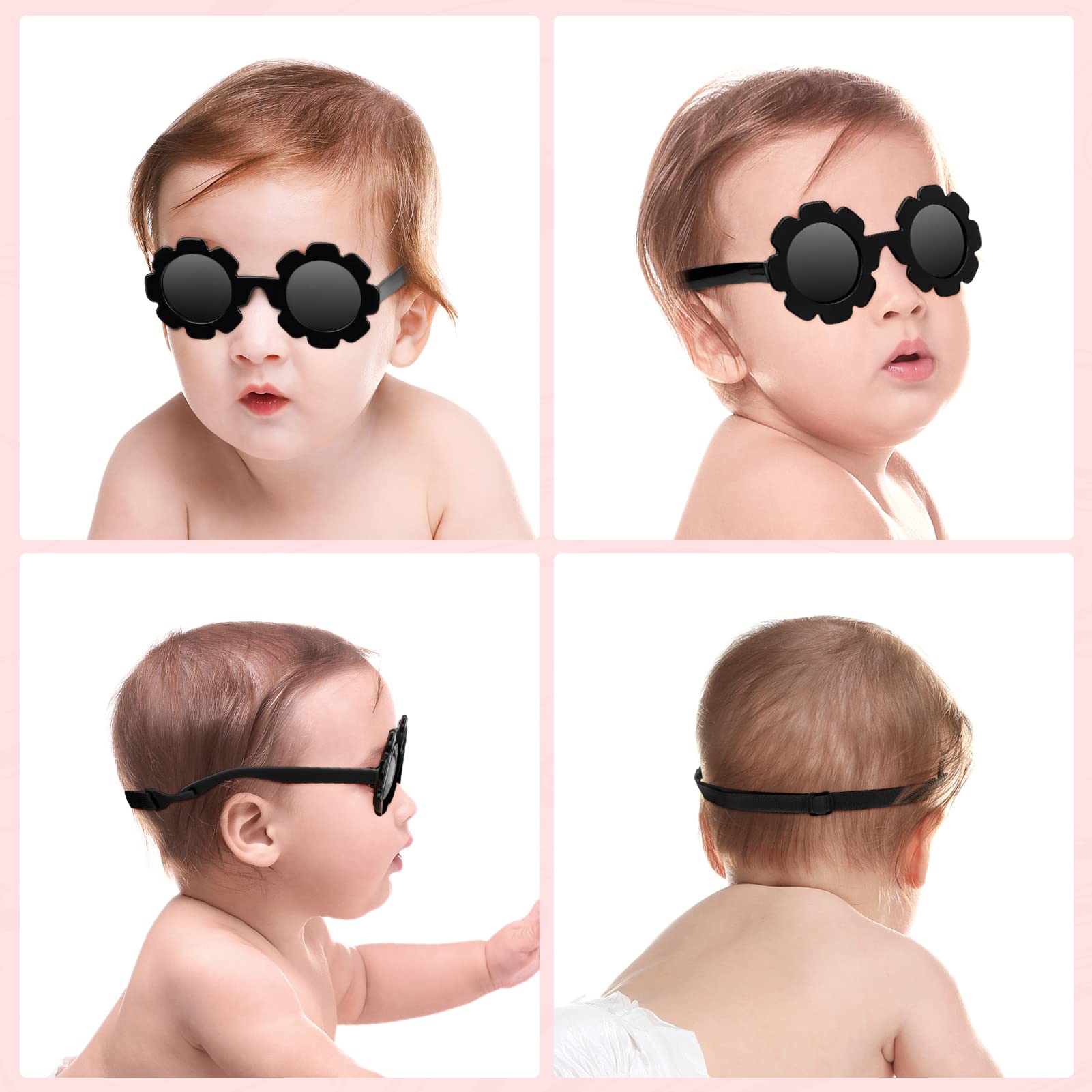 Hifot Occhiali da sole Polarizzati Baby, Occhiali da Sole Con Regolabili cinghia UV400 protezione UV Ponte nasale in Silicone Morbido per neonati da 0 mesi a 2 anni