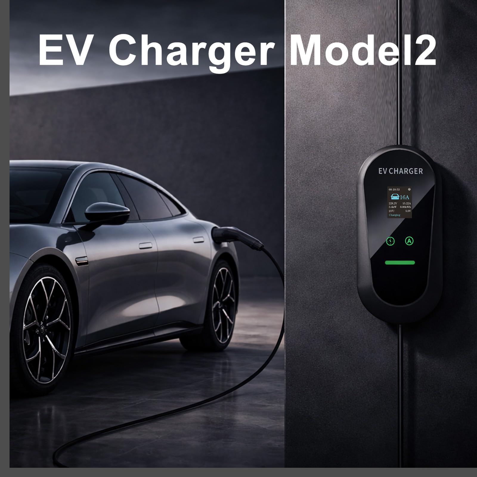 GROWNEER EV Charger 3 Pin Plug 20Ft/6.1M Type 2 Charging Cable 3kW, [6/8/10/13A] Electric Car granny Charger IP66 Advanced Protection car charging cable Suitable for EVs & PHEVs - 5