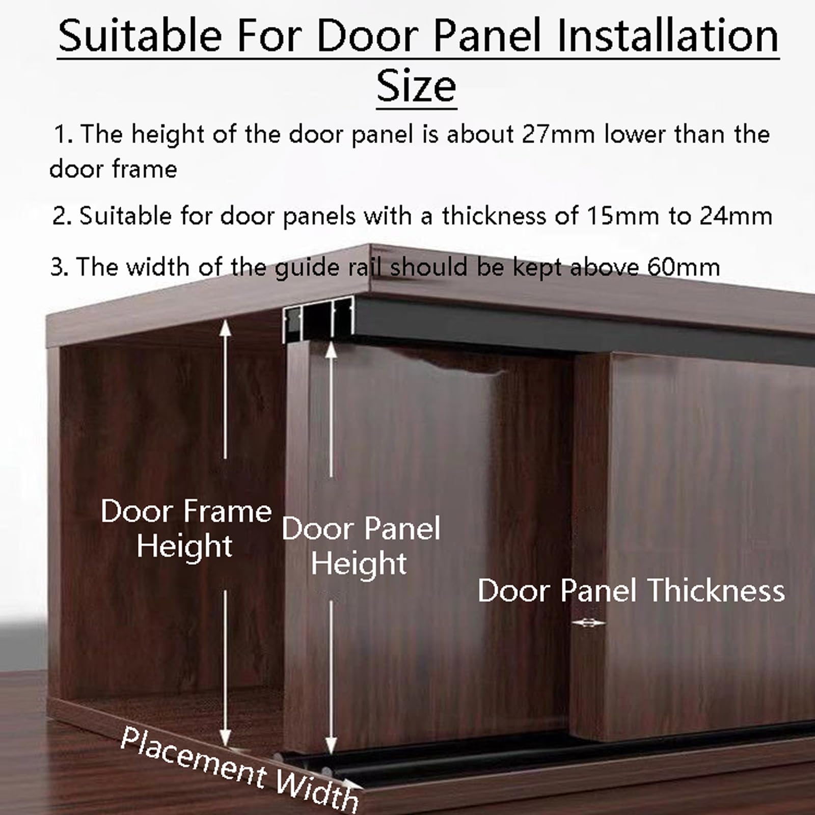 Kit de rieles para puerta corredera, accesorios de puerta corredera de aluminio, fácil de instalar, sistema de puerta corrediza, accesorios para puerta corredera
