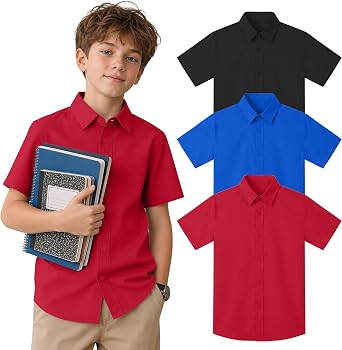 3 Pack Boys Dress Polo Shirts
