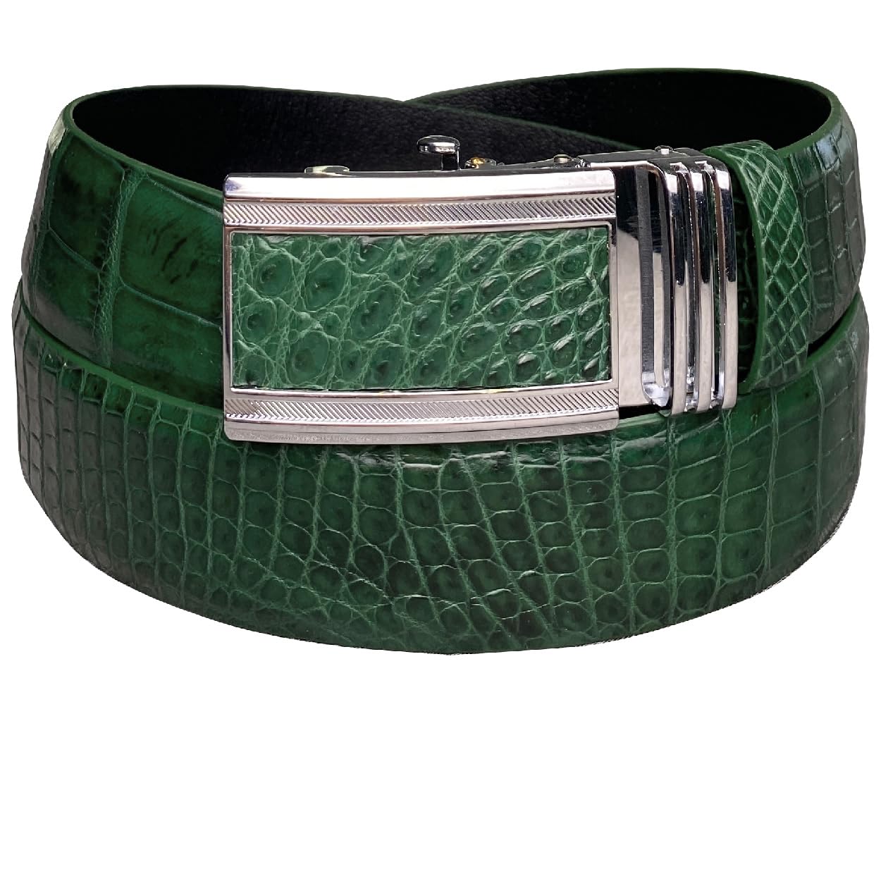 vinacreations AIIigator Belt Leather Strap Belts 1.5" Width Adjustment Removal Buckle Jean Dress Croc Handmade