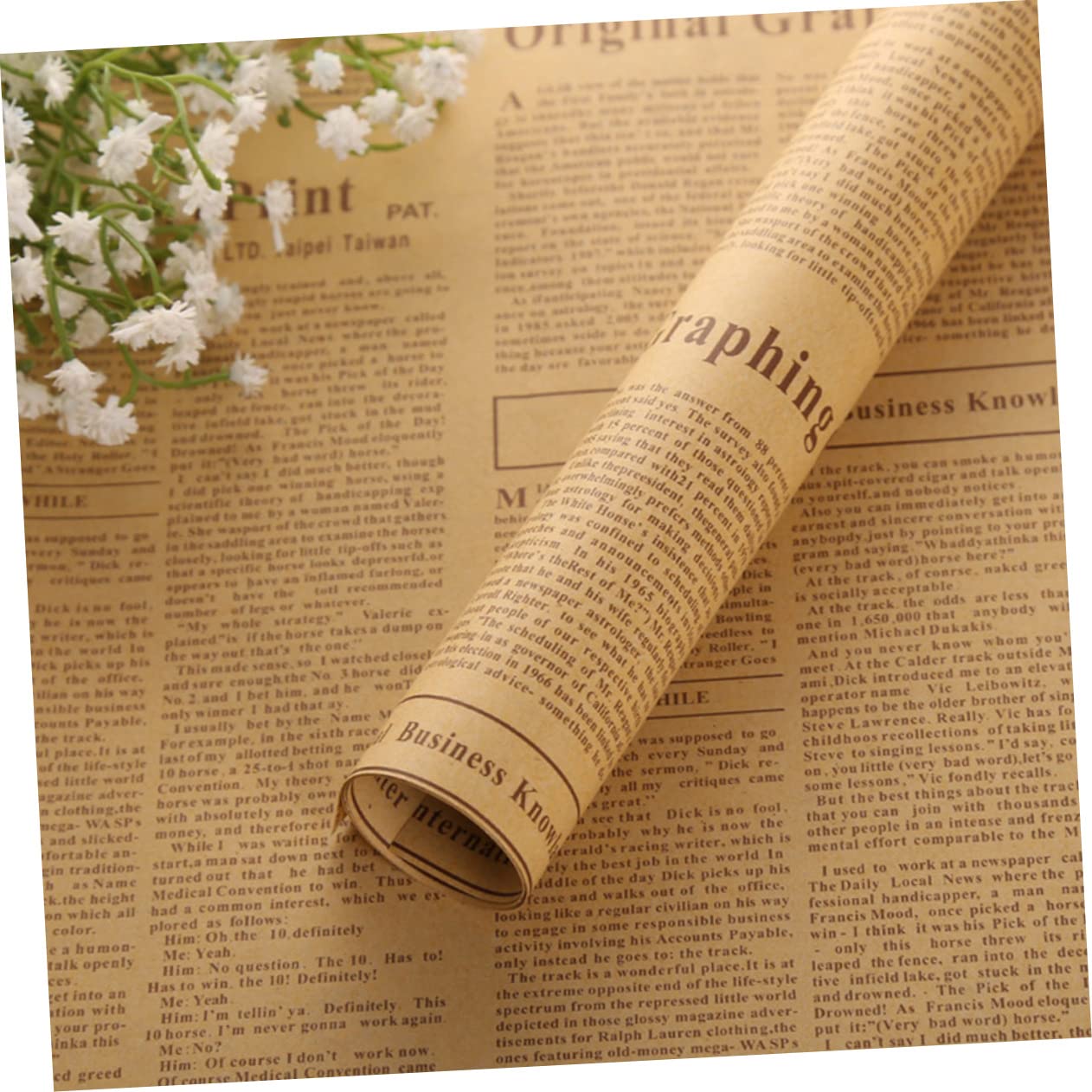 Amosfun 50blätter Vintage-kraftpapier für Geschenkpapier Blumenverpackung und Papierverpackungen Reißfestes Geschenkpapier aus Hochwertigem Papier Geeignet für Geburtstag Zufälliger Stil