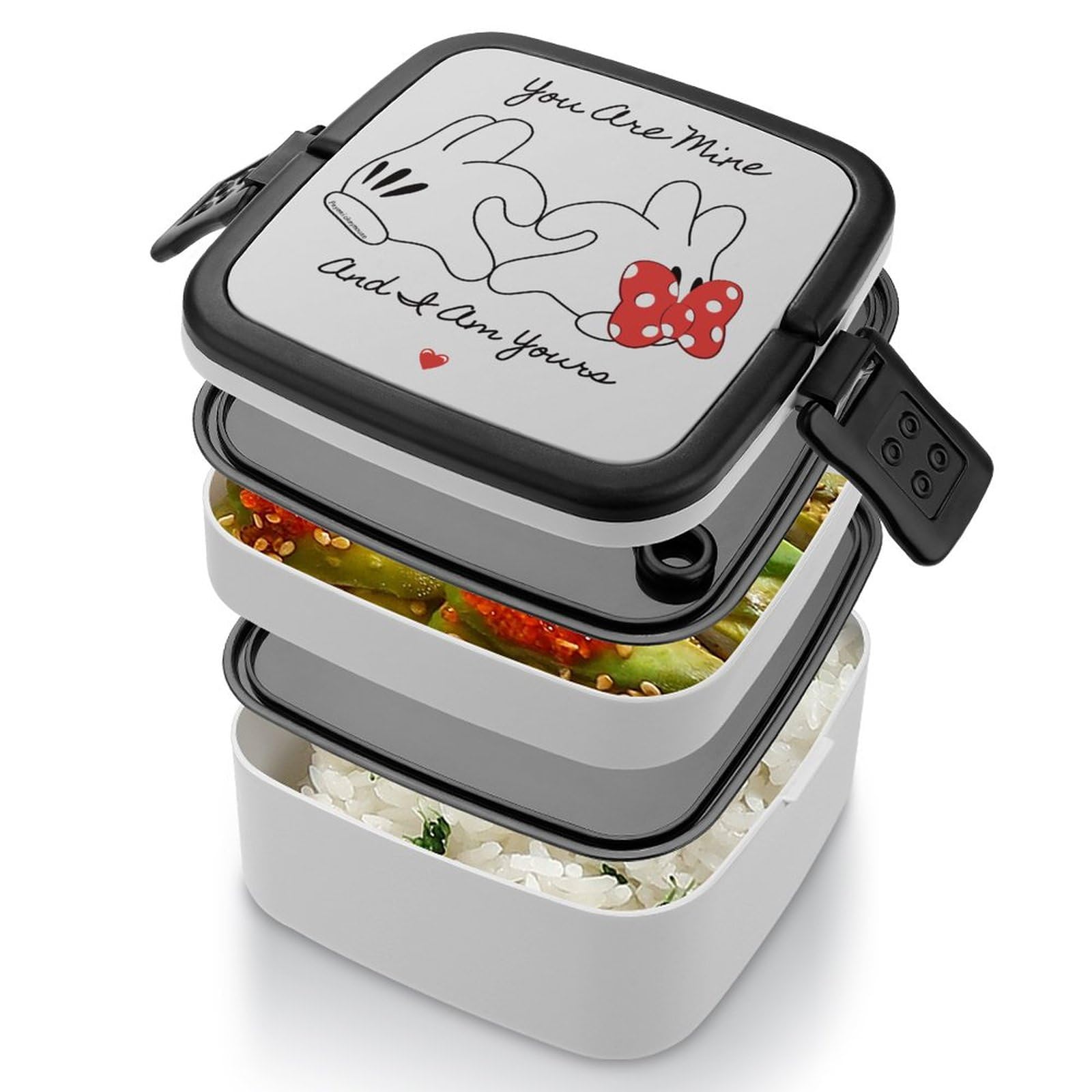 ミッキーマウス ランチボックス ミッキーマウス ランチボックス 1段 490ml ピンク 仕切付 レンジ対応