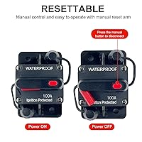 Vista 2 de Disyuntor de 100 amperios de 12 V a 48 V CC con botón de interruptor de reinicio manual para motor de arrastre de barcos, vehículos de remolque