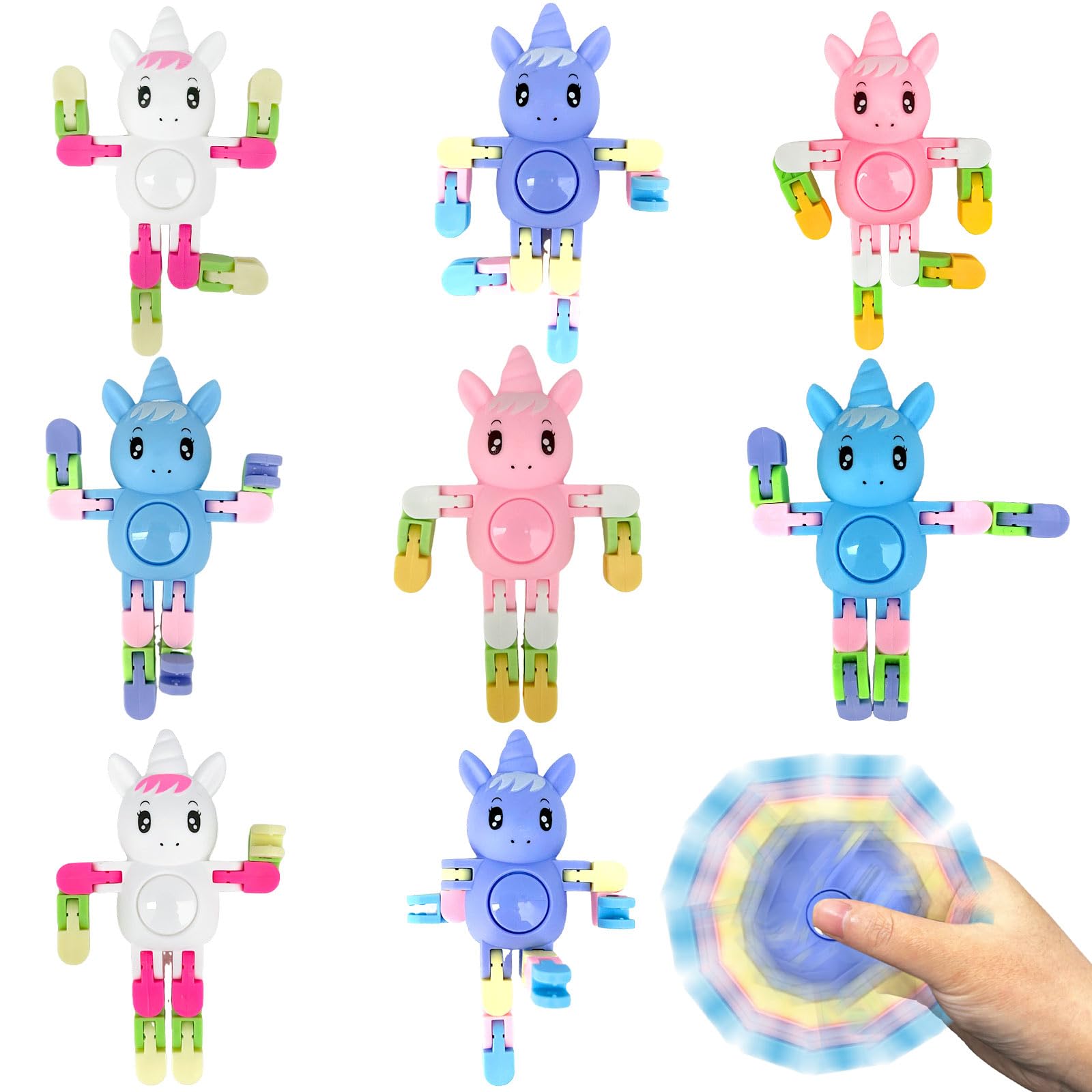 Felicify Fidget Spinners, 8PCS Unicorn Fidget Toys for Kids Unicorn Hand Spinners