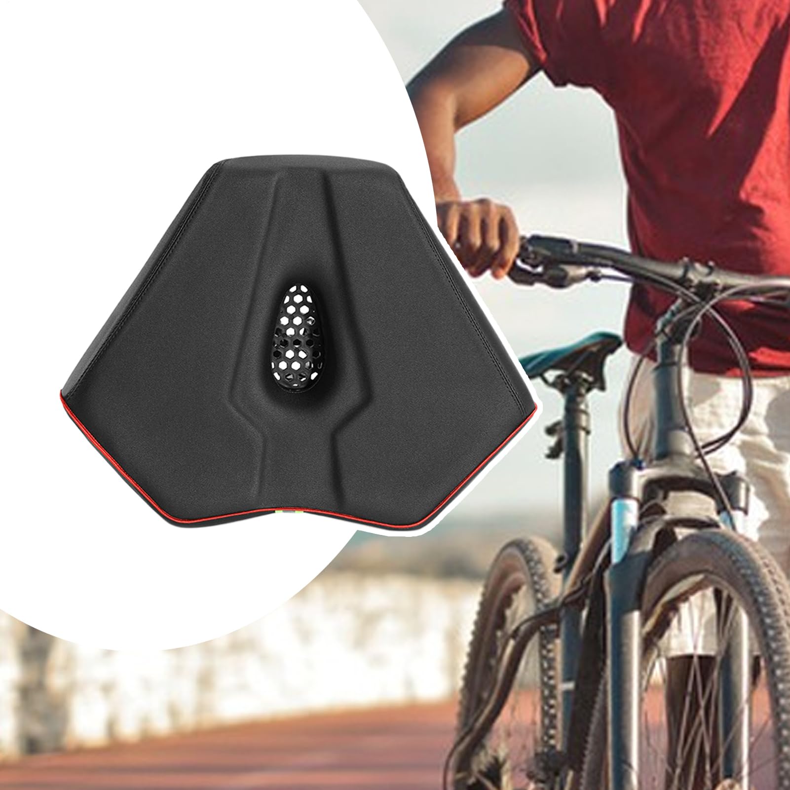 Asiento de bicicleta de montaña, acolchado y cómodo con absorción de impactos, accesorios de ciclismo ergonómicos y gruesos para montar al aire libre, viajes, excursiones