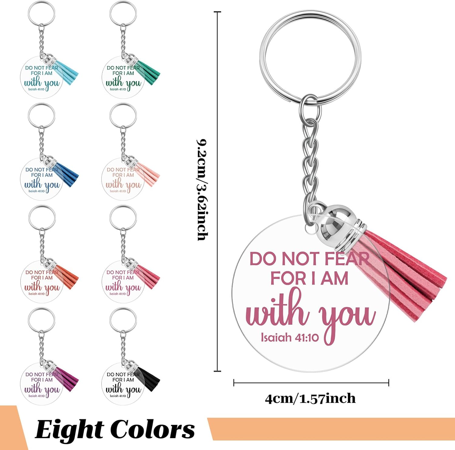 8Pcs Bible Verse Keychains Acrylic Christian Keychain Bulk Scripture Quote Inspirational Gifts Religious Christian Gifts for Christmas Religious Keychains Bulk Christmas Birthday Graduation Gift - Image 4