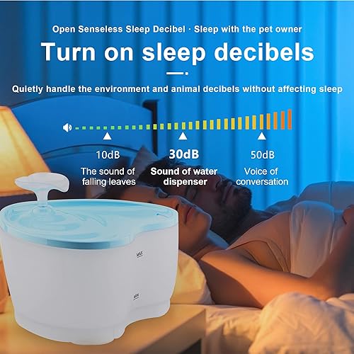 Miniatura 4 de Fuente de agua automática para gatos con filtro de bomba inalámbrica, 61 onzas1.8 l, flujo ultra silencioso, fuente de agua Gatos para mascotas,