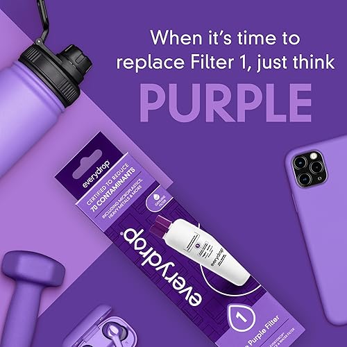Miniatura 8 de everydrop by Whirlpool Filtro de refrigerador para hielo y agua 1, EDR1RXD1, paquete individual, morado