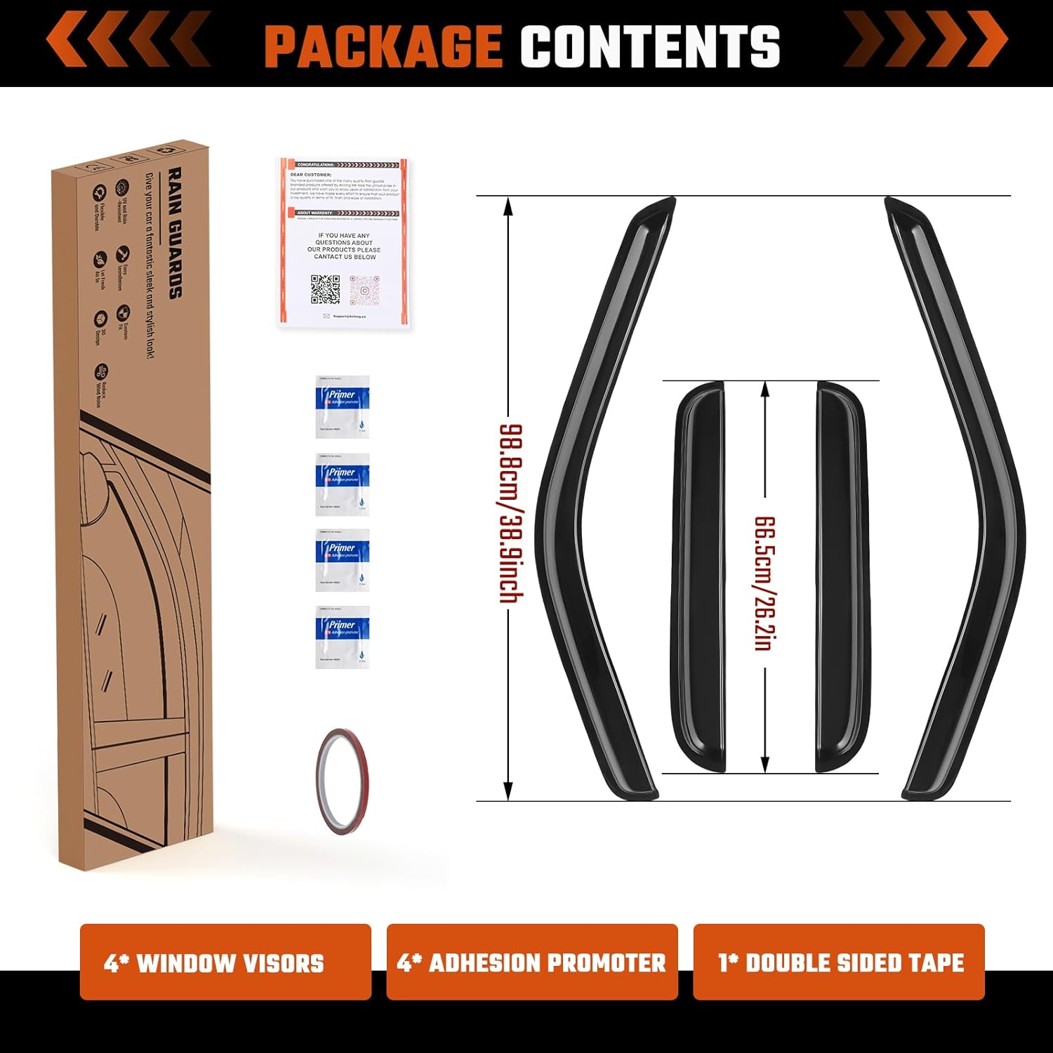 Rain Guards Fit for 1999-2016 Ford F250 F350 F450 F550 Super Duty SuperCrew Cab, Tape-On Side Window Deflector Durable Sun Rain Guard Black 4 PCS